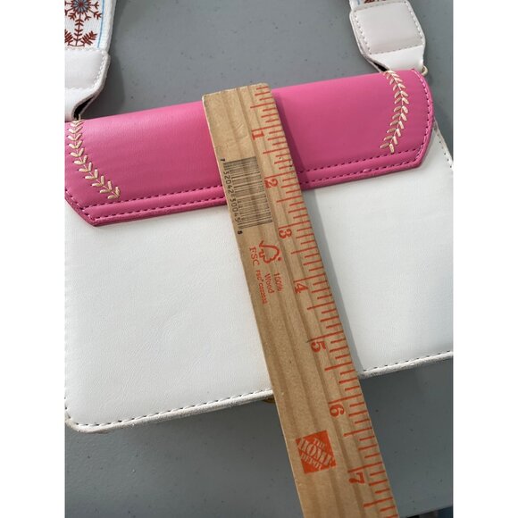 SN & Fashion Colorblock Shoulder Bag Graphic Flap Deauty 1897 Pink White Floral - Picture 6 of 10